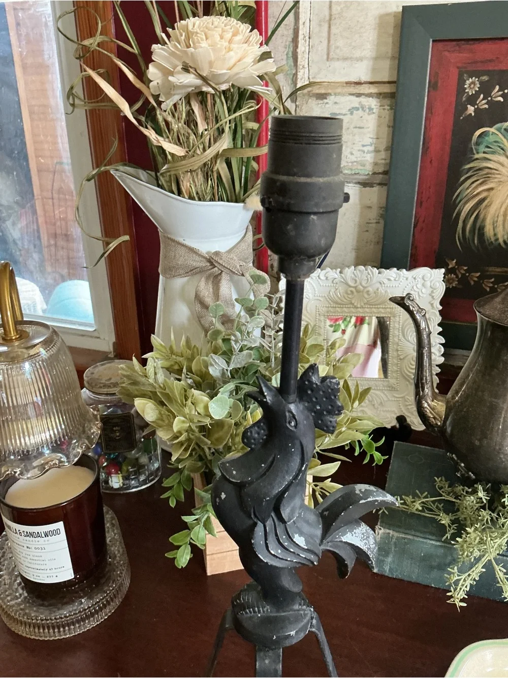 READ Black Rooster Table Lamp Base READ